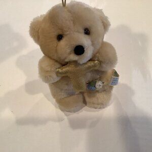 Oriental Trading Company Mini 4.5" Plush Bear Christian Golden Cross Stuffed Toy